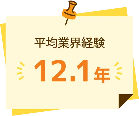 平均業界経験12.1年