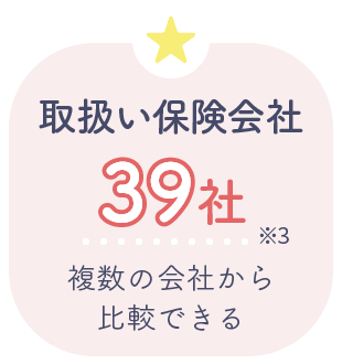 取扱い保険会社39社 複数の会社から比較できる